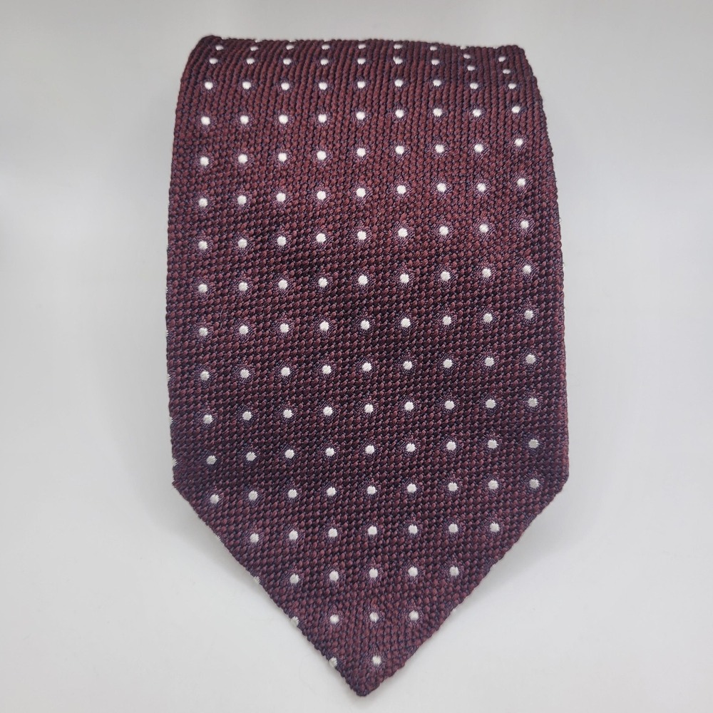 Tom Ford Tie Mens Red Burgundy Polka Dot Knit Silk Necktie Italy Luxury Designer